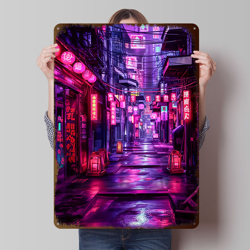 Retro Gaming Tokyo - Tokyo Nights Cyberpunk Poster Aangepaste Vintage