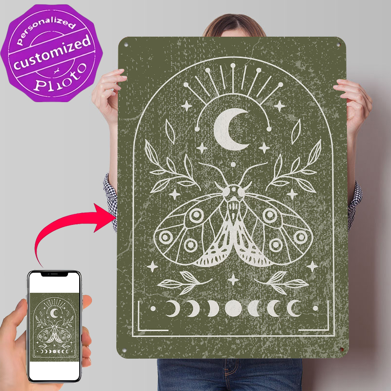 Retro Gaming At - Motten- en maanposter, gepersonaliseerde vintage metalen