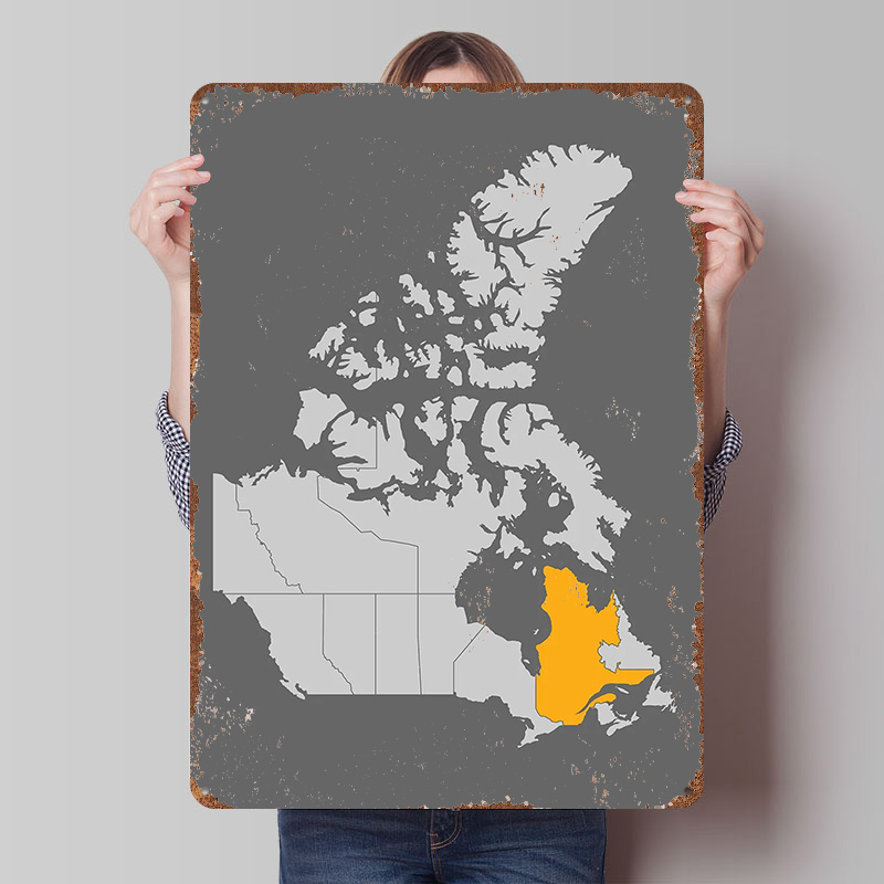 Retro Gaming Quebec - Kaart van Canada met Quebec in