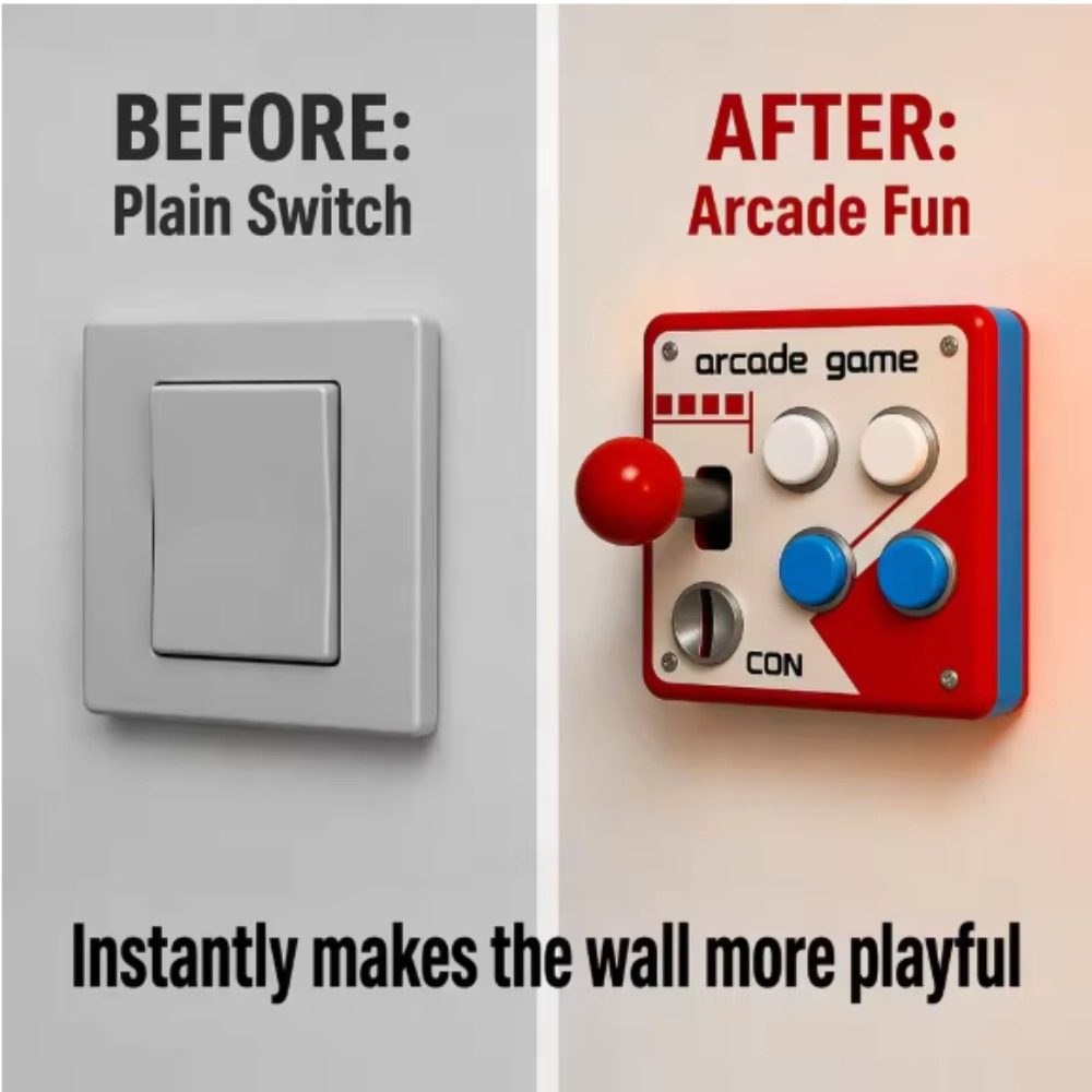 Game Retro Gaming - Retro Arcade Joystick Switch Plate Cover,