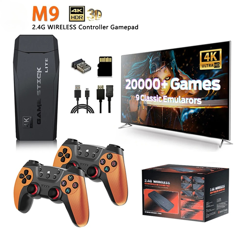 Retro Gaming Game Stick - M9 Videogameconsole 4K 20000 Spellen 2.4G