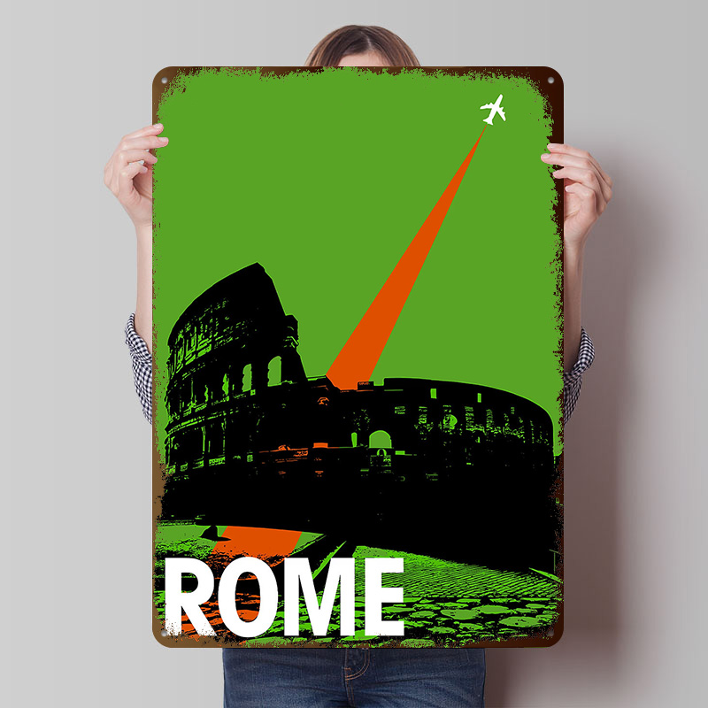 Retro Gaming At - Rome Travel Metal Poster Aangepaste Wall