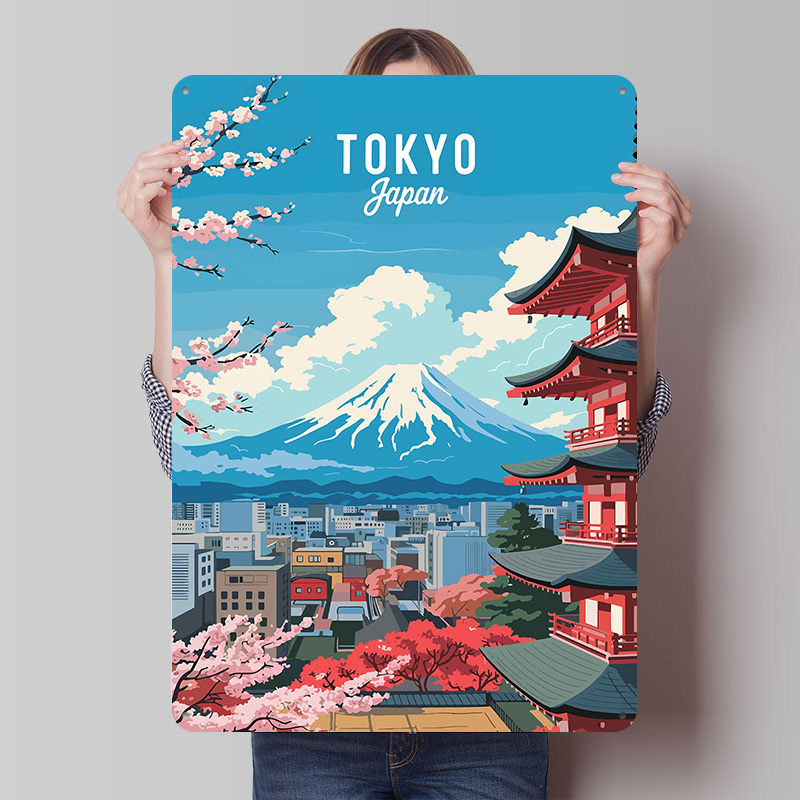 Retro Gaming Tokyo - Tokyo Japan Reistinnenplaat Poster Aangepaste Retro