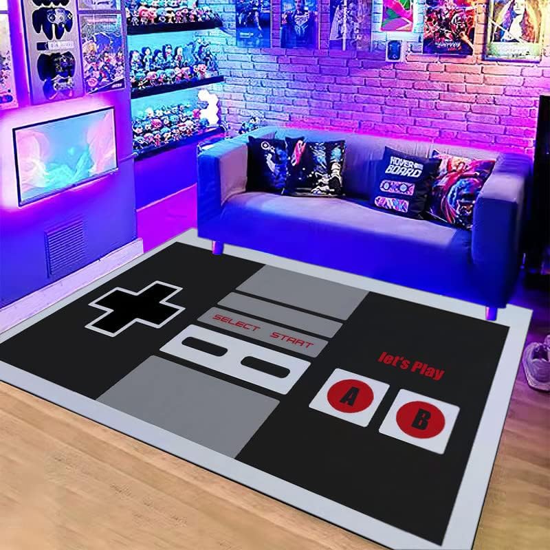 Retro Gaming Theme - Vintage NES-controller thema-tapijt, antislipmat met 'Let's
