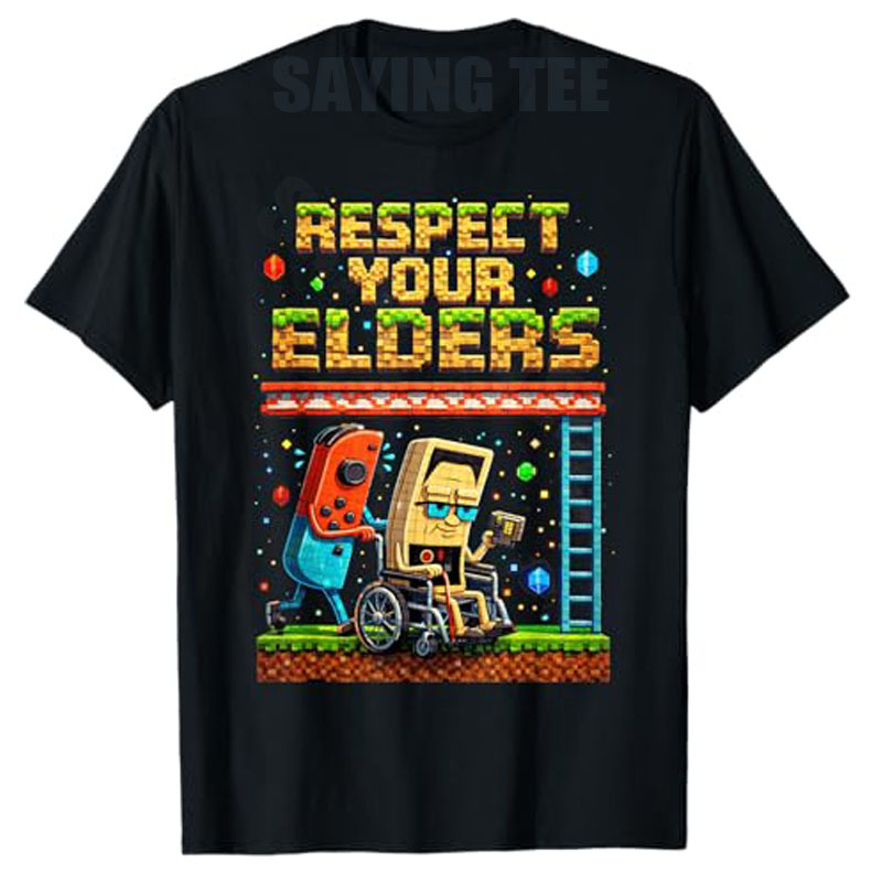 Retro Gaming Gifts For Men - Respecteer je ouderen Retro Gaming Pixel