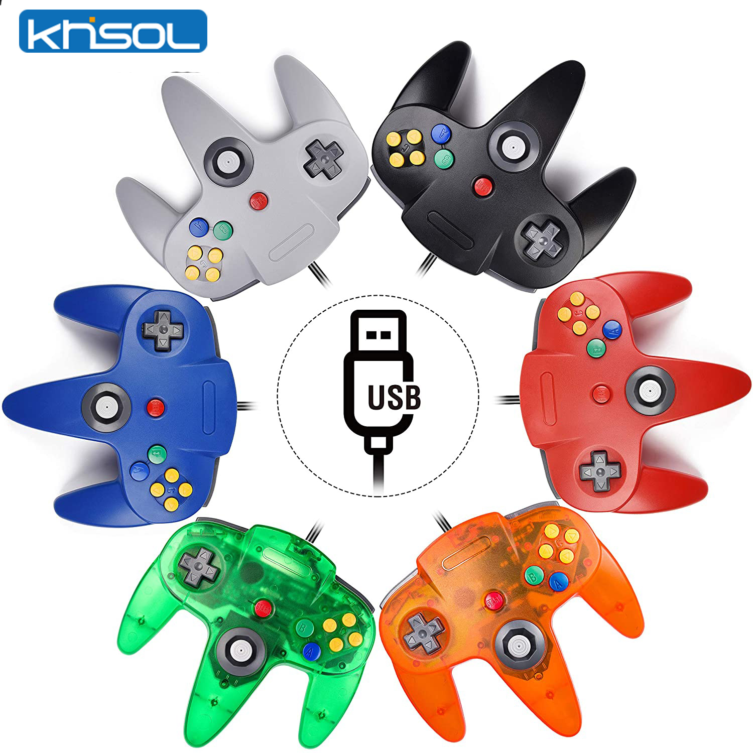 Retro X8 Gaming Console - N64-controller Klassieke USB-bekabelde afstandsbediening Gamepad Gaming-joystick