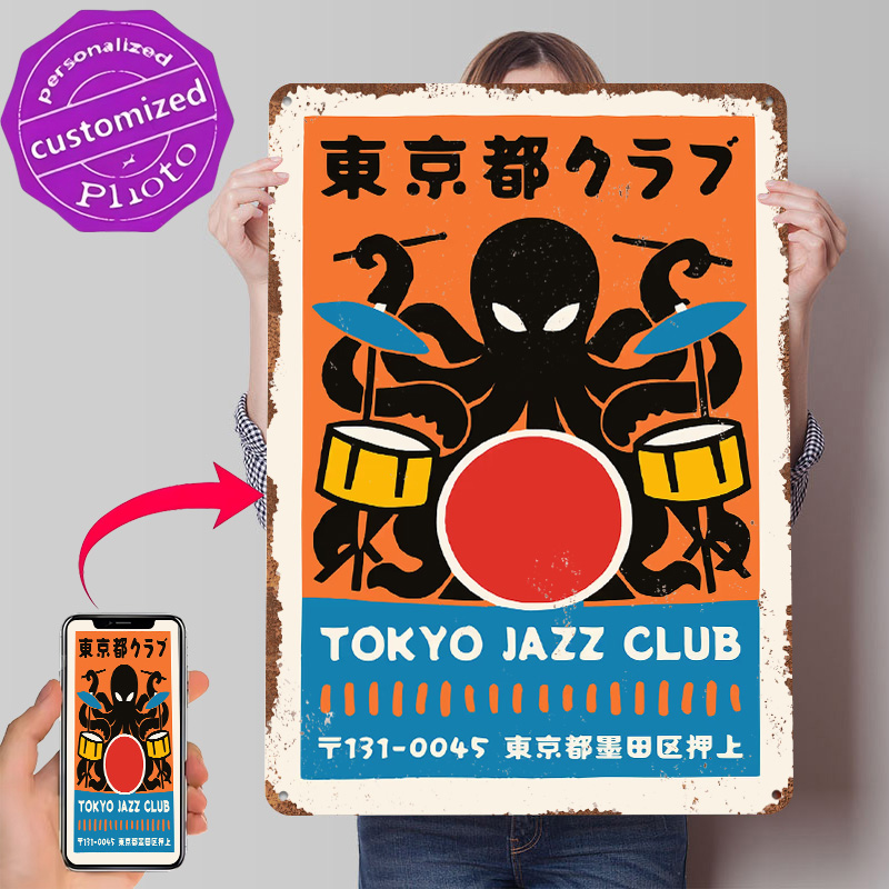 Retro Gaming Tokyo - Tokyo Jazz Club Metal Poster Aangepaste