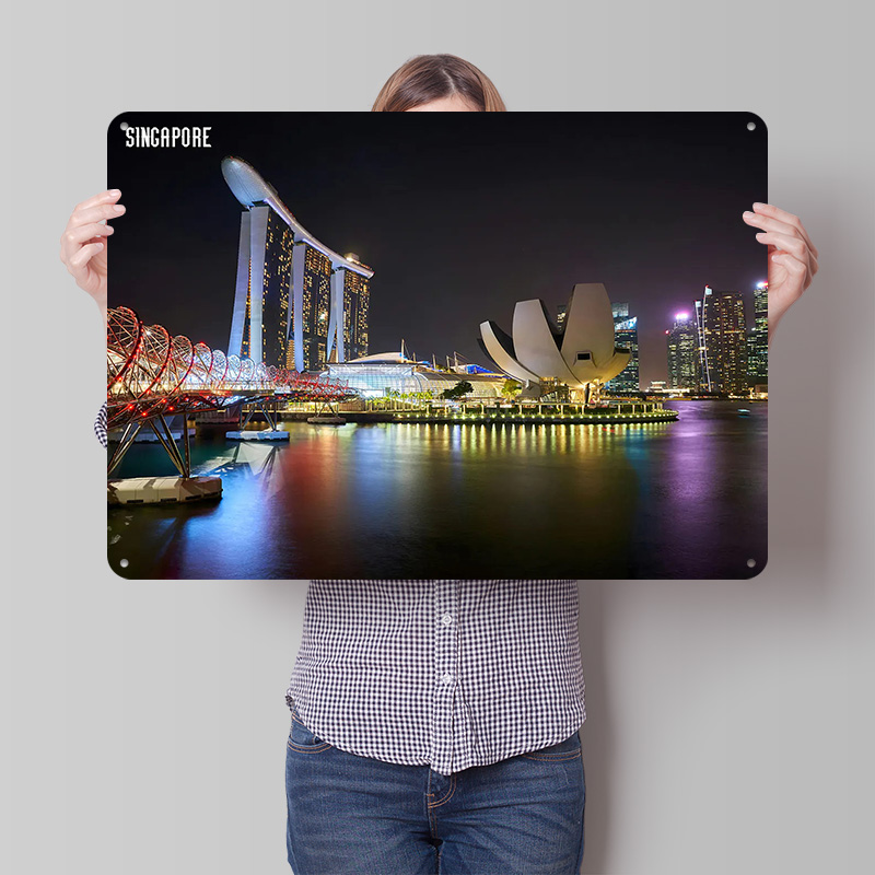 Singapore Skyline 's nachts po - Retro Gaming At recensie en prijs