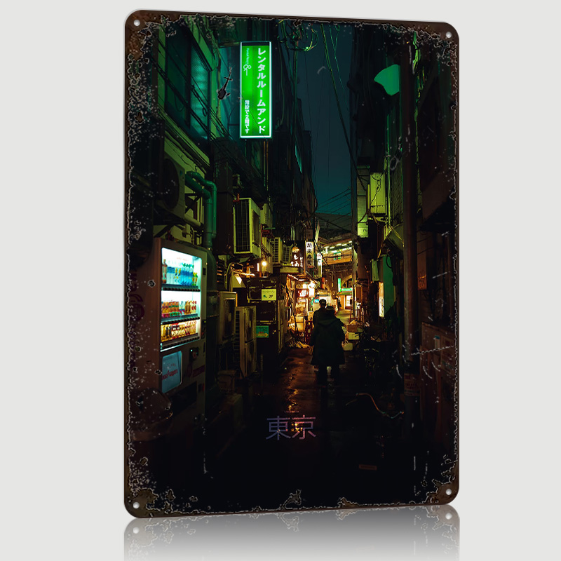 Tokyo Backstreet met tekstdruk - Retro Gaming Tokyo recensie en prijs