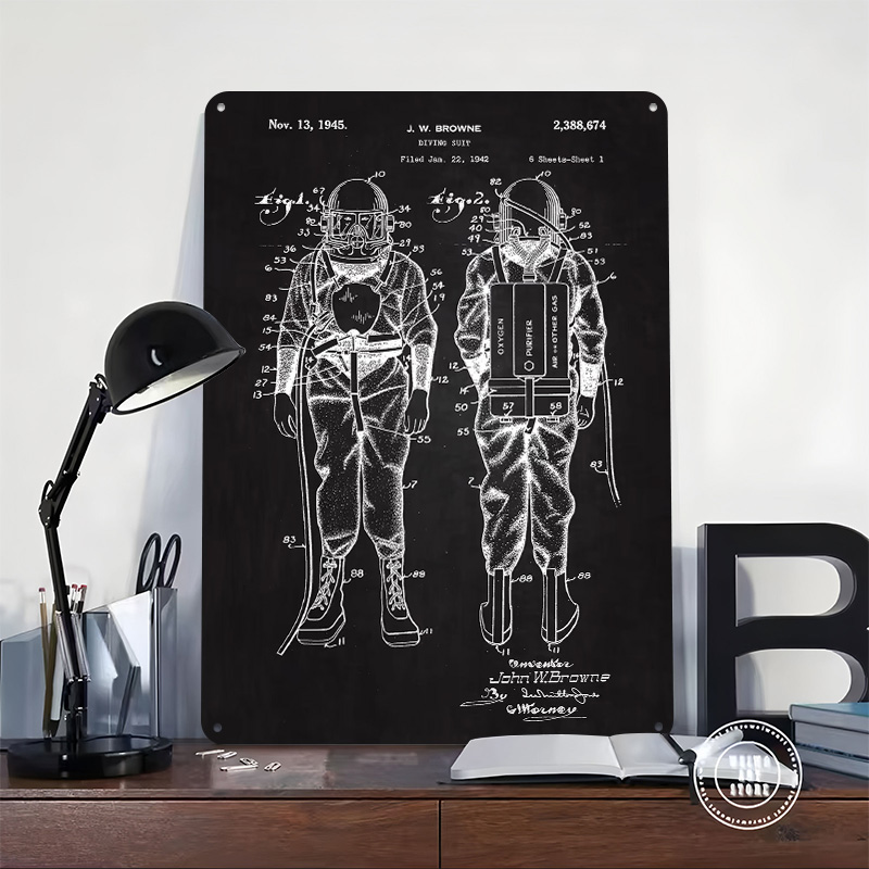 Duikpak Patent Metalen Poster  - Retro Gaming At recensie en prijs