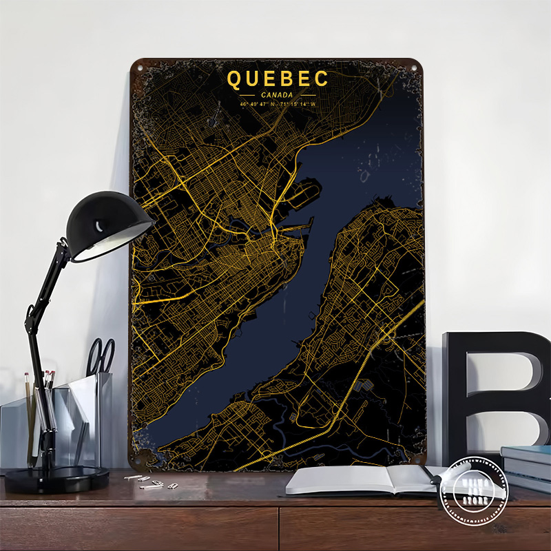 Quebec Golden Map Poster Aange - Retro Gaming Quebec recensie en prijs