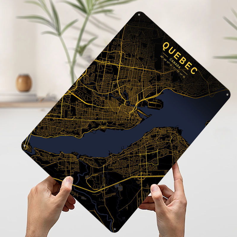 Quebec Golden Map Poster Aange - Retro Gaming Quebec recensie en prijs