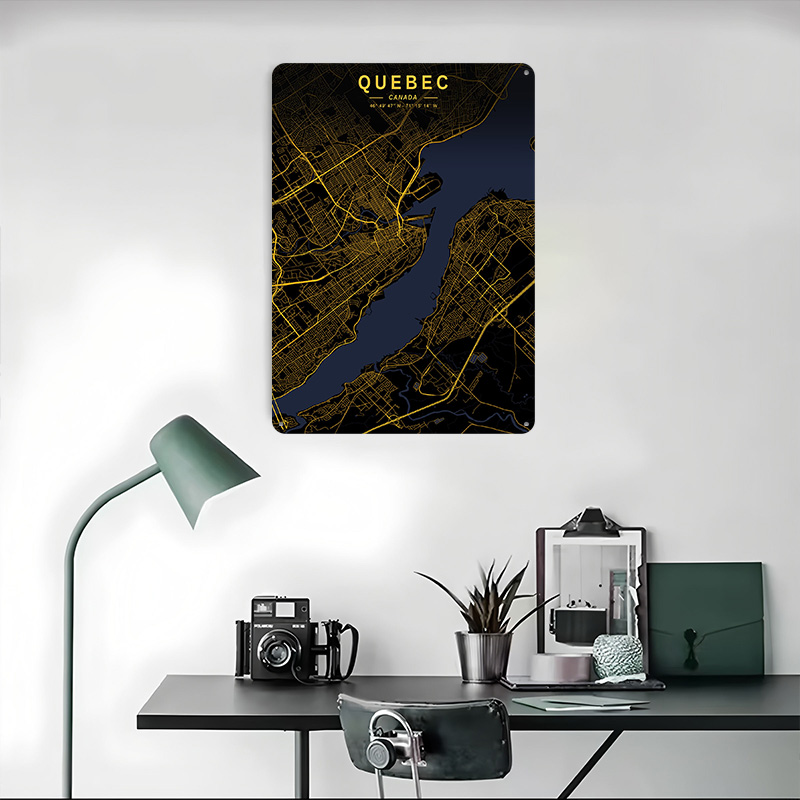 Quebec Golden Map Poster Aange - Retro Gaming Quebec recensie en prijs